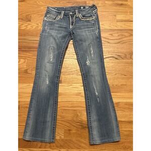 MissMe Jeans Size 27 JP5014U-11X Bootcut Embellished